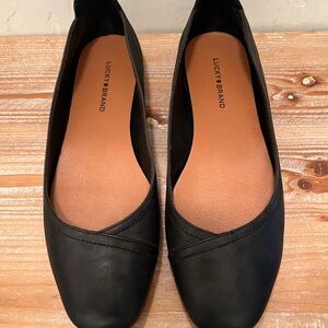 Lucky Brand Women's Arin Black Leather Ballet Flats Size 7.5M